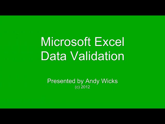 فیلم آموزشی: Excel - اعتبار سنجی داده ها با زیرنویس فارسی