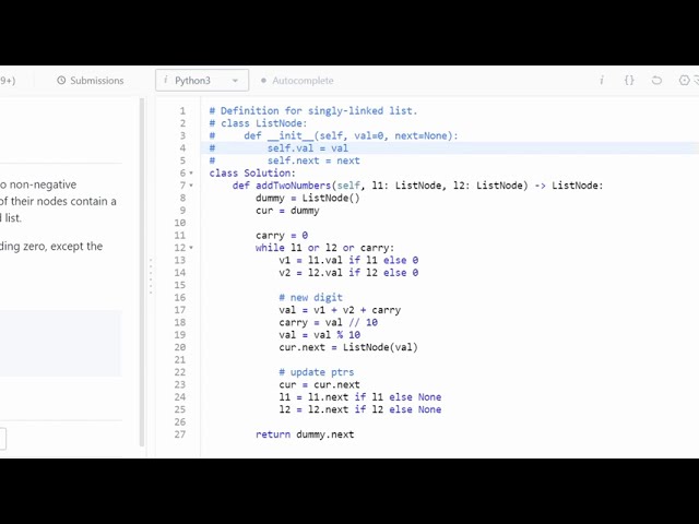 فیلم آموزشی: دو عدد اضافه کنید - Leetcode 2 - Python با زیرنویس فارسی