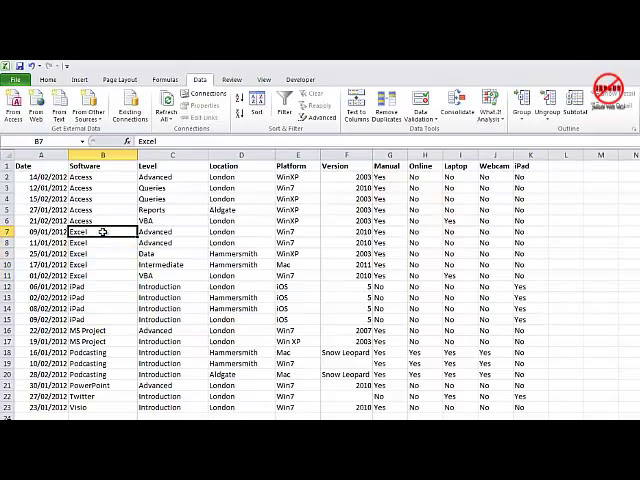 فیلم آموزشی: Excel 2010: چگونه داده ها و لیست ها را در یک جدول مرتب کنیم با زیرنویس فارسی