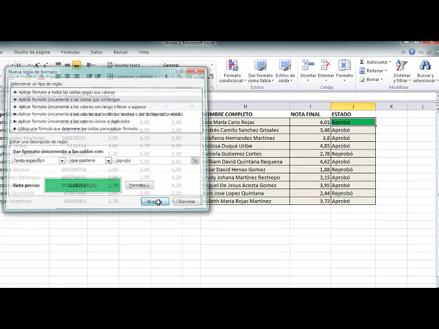 فیلم آموزشی: Excel - Funciones Concatenar، Promedio notas y condicionales با زیرنویس فارسی