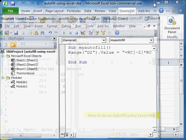 فیلم آموزشی: تکمیل خودکار با استفاده از Excel VBA