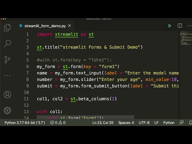 فیلم آموزشی: فرم های Streamlit + Submit Action Button Tutorial Demo | آموزش برنامه نویس برنامه وب Python ML با زیرنویس فارسی