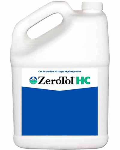 تصویر مربع نزدیک از یک بطری پلاستیکی ZeroTol HC جدا شده روی پس‌زمینه سفید.