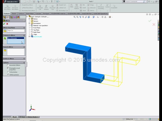 فیلم آموزشی: نکات و آموزش Solidworks -5: نحوه استفاده از ویژگی آینه