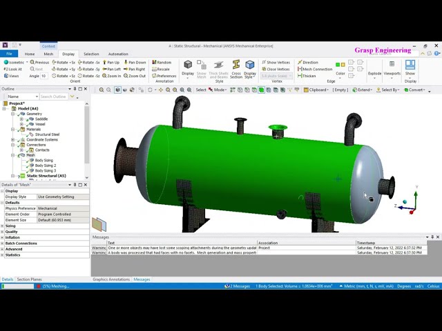 فیلم آموزشی: تجزیه و تحلیل مخزن تحت فشار با استفاده از رویکرد مدل سازی پوسته با ANSYS با زیرنویس فارسی