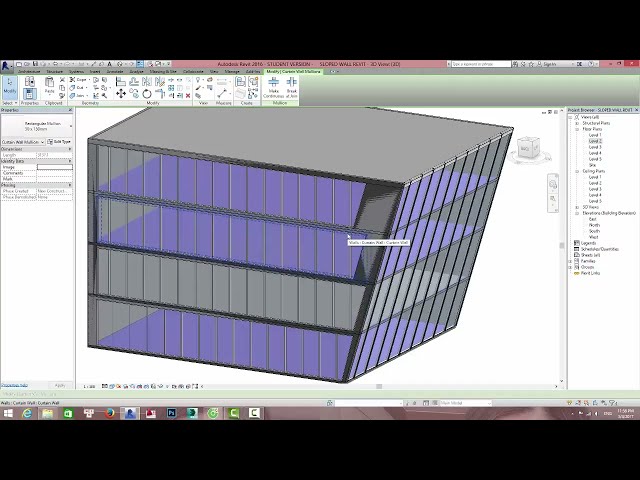 فیلم آموزشی: نحوه ایجاد دیوار شیبدار در revit