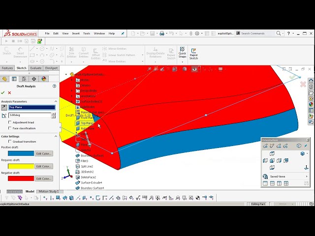 فیلم آموزشی: آموزش Solidworks: خط تقسیم پیش نویس در امتداد شعاع/فیله با زیرنویس فارسی