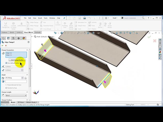 فیلم آموزشی: 148 آموزش ورق فلزی SolidWorks: فلنج پایه، فلنج لبه (پارامترهای فلنج)، فلنج ویرایش، R با زیرنویس فارسی