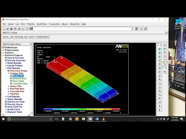 فیلم آموزشی: انحراف تیر کنسول در ANSYS APDL