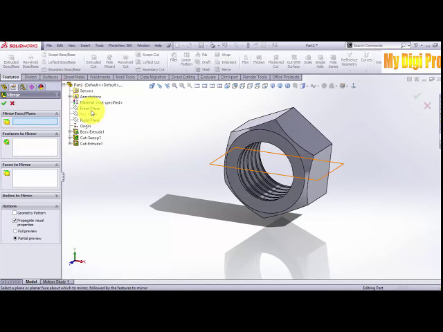 فیلم آموزشی: آموزش ساخت مهره شش گوش در SolidWorks Easy Steps با زیرنویس فارسی