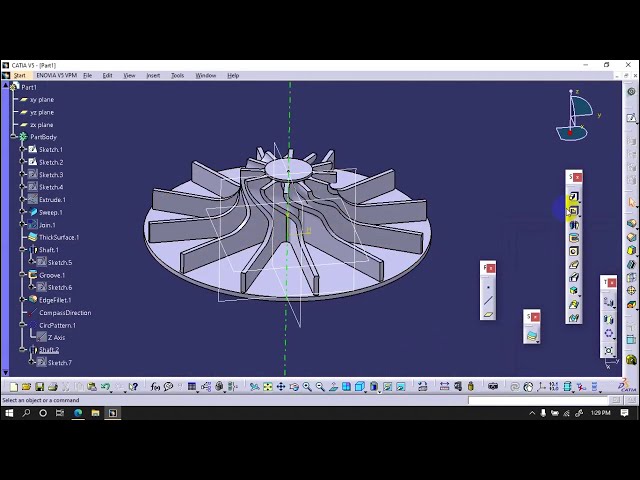 فیلم آموزشی: مدل سازی کمپرسور یا پروانه فشار در Catia V5 با زیرنویس فارسی