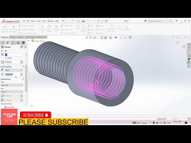 فیلم آموزشی: SOLIDWORKS TUTORIALS 2022 |ویژگی thread در SOLIDWORKS | دستورات SOLIDWORKS | CAD را توضیح دهید | با زیرنویس فارسی