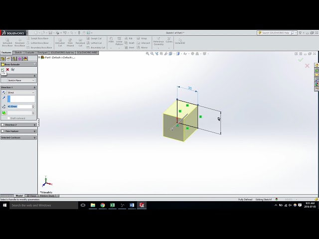 فیلم آموزشی: اکسترود ساده و ابعاد هوشمند - solidworks 2015 - ویدیوی 55