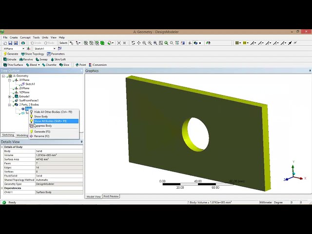 فیلم آموزشی: ANSYS- Design Modeler Tutorial-19- Extrude-3D-Surface from Sketches and Faces-2D