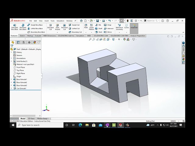 فیلم آموزشی: طراحی مهندسی با SolidWorks فصل 3 نمونه مسئله شماره 3 با زیرنویس فارسی