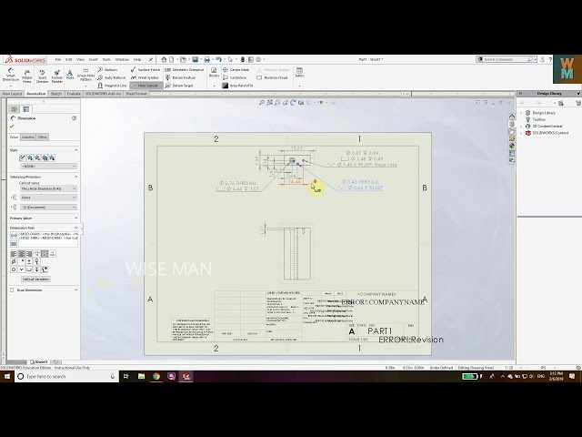 فیلم آموزشی: آموزش SOLIDWORKS INTERMEDIATE - اندازه گیری سوراخ های متقابل و کانترسینک بسیار آسان با زیرنویس فارسی