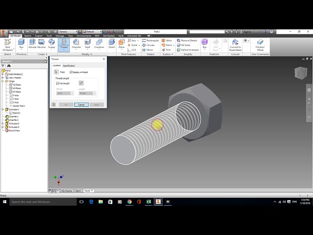 فیلم آموزشی: آموزش Autodesk Inventor M8 Bolt با زیرنویس فارسی