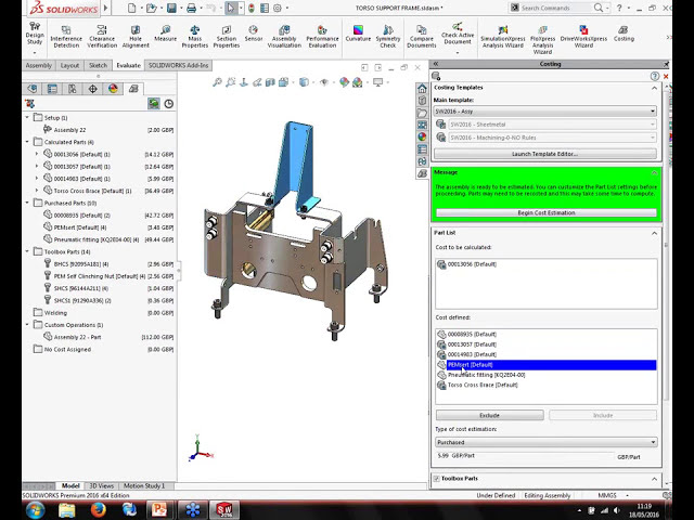 فیلم آموزشی: هزینه‌یابی مونتاژ SOLIDWORKS