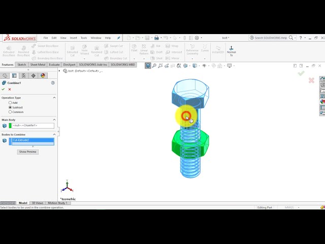 فیلم آموزشی: ⚡ آموزش SOLIDWORKS #31 || طراحی مجموعه پیچ و مهره با تحلیل حرکت در solidworks. با زیرنویس فارسی