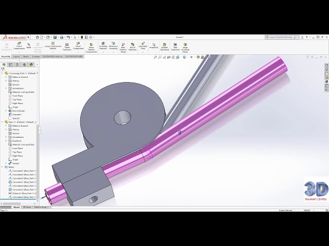 فیلم آموزشی: آموزش Solidworks شماره 9: شبیه سازی خم شدن لوله در حرکت Solidworks با زیرنویس فارسی