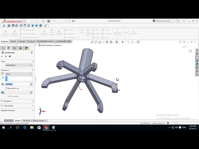 فیلم آموزشی: آموزش مدلسازی صندلی اداری SolidWorks 1/4