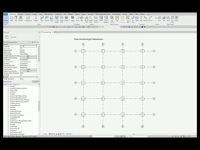 فیلم آموزشی: Revit - نحوه قرار دادن ستون ها در تقاطع های شبکه با زیرنویس فارسی