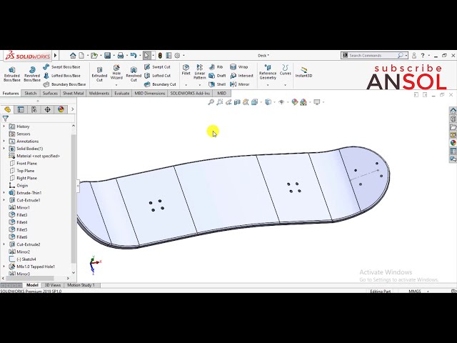 فیلم آموزشی: آموزش Solidworks | طراحی و مونتاژ تخته کوهستانی | قسمت 1 | مدل سازی عرشه