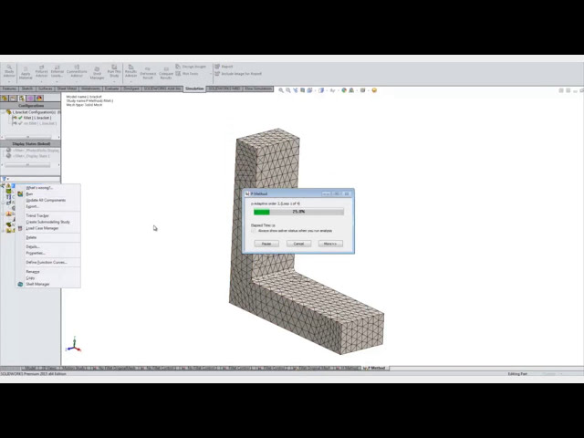 فیلم آموزشی: نکته فنی ویدئویی: شبیه سازی خودکار همگرایی مش در شبیه سازی SOLIDWORKS با زیرنویس فارسی