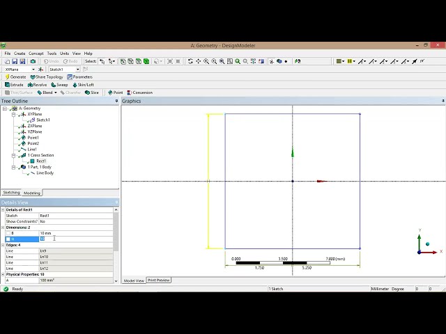 فیلم آموزشی: ANSYS- Design Modeler Tutorial-18- Extrude-3D-LINE from Points and Sketches-1D