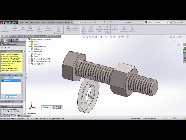 فیلم آموزشی: پیچ مهره مونتاژ Solidworks مهره