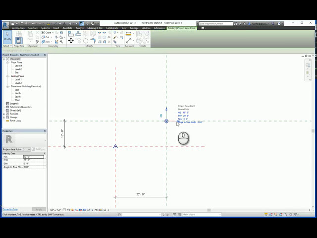 فیلم آموزشی: Revit Points- 02-Moving a Survey Point با زیرنویس فارسی