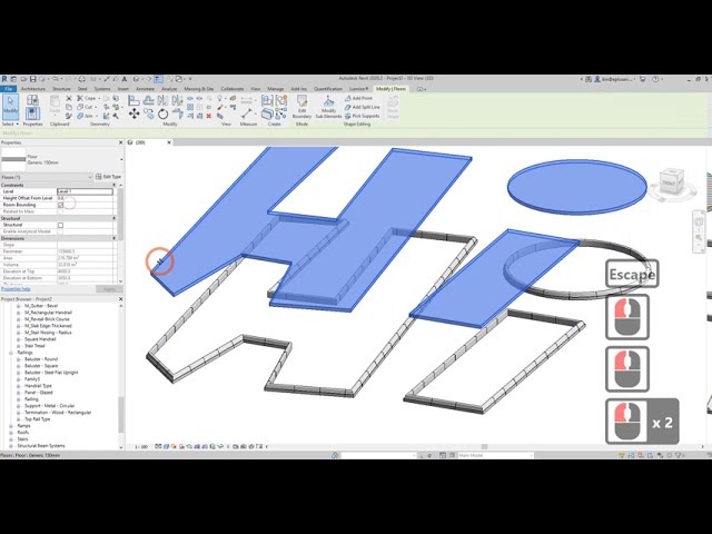 فیلم آموزشی: آموزش Revit (روز 124) - مدل حاشیه با استفاده از نرده