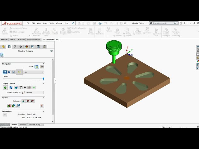 فیلم آموزشی: SolidWorks CAM: الگوی دایره ای.