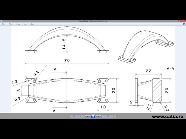 فیلم آموزشی: طراحی سطح CATIA v5 یک دسته کوچک