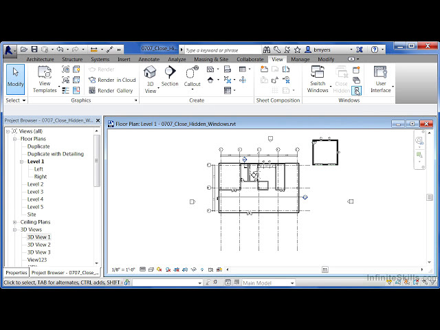 فیلم آموزشی: آموزش Revit - 07_07-Close Hidden Windows با زیرنویس فارسی