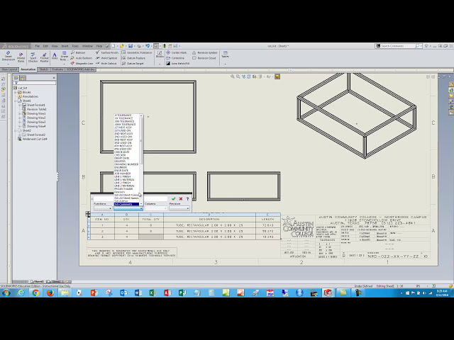 فیلم آموزشی: سفارشی سازی لیست برش Solidworks با زیرنویس فارسی