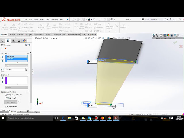 فیلم آموزشی: چگونه با SolidWorks 2016 بال مخروطی هواپیما بسازیم