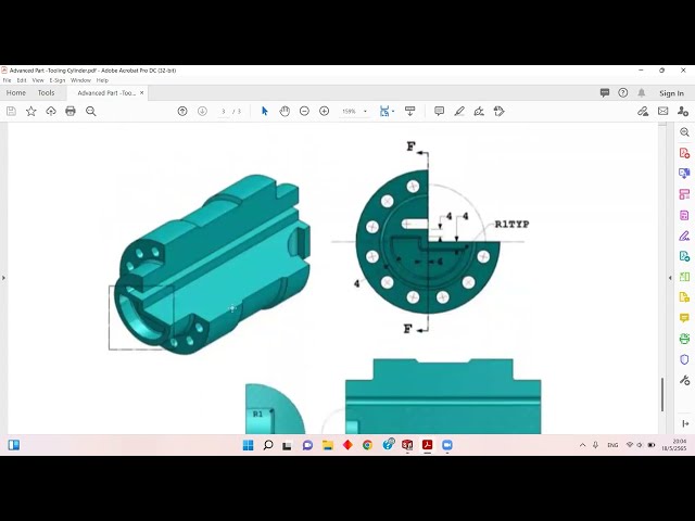 فیلم آموزشی: CSWA-Advance Part (سیلندر ابزار) مرحله 1، 2 و 3 SOLIDWORKS با زیرنویس فارسی