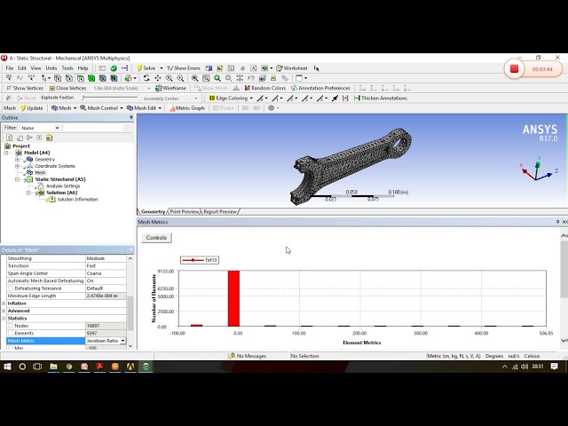 فیلم آموزشی: ANSYS MESH QUALITY CHECK Mesh METRIC, JACOBIAN RATIO ASPECT RATIO آموزش 9