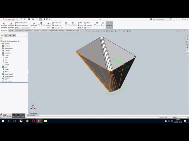 فیلم آموزشی: نحوه ساخت کاهنده مربع به گرد در ورق فلزی Solidworks