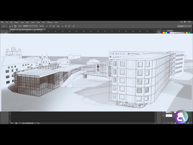 فیلم آموزشی: آموزش رندر ترکیب Wireframe در Revit با زیرنویس فارسی