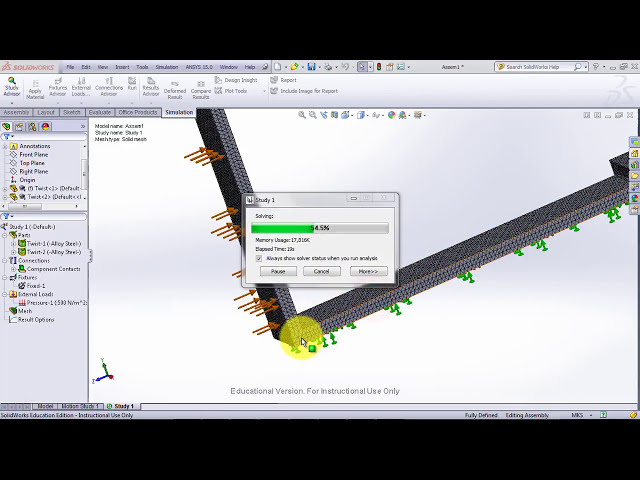 فیلم آموزشی: نکته و ترفندها (3/3): تحلیل اسمبلی و عیب یابی در شبیه سازی SolidWorks با زیرنویس فارسی