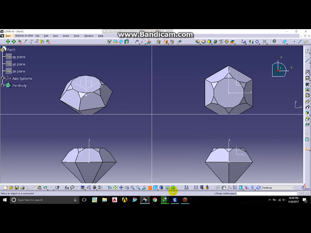 فیلم آموزشی: نحوه طراحی الماس در catia v5 (شکل پیچیده)