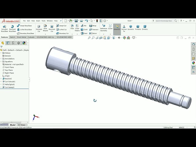 فیلم آموزشی: طراحی لوله ویس در Solidworks 5.Spindle Screw با زیرنویس فارسی