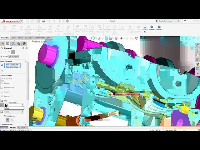 فیلم آموزشی: موتور دو سیلندر Solidworks 12.Assembly