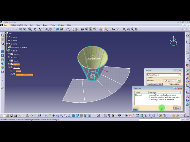 فیلم آموزشی: CATIA Surfacic Hopper - طراحی ورق فلزی مولد