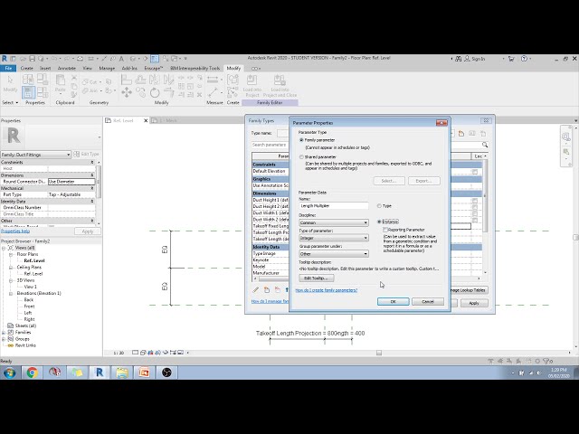 فیلم آموزشی: خانواده شیر کانالی / یقه پارامتریک Revit