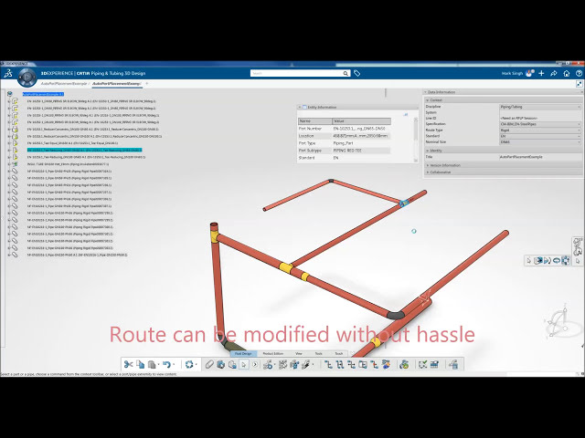 فیلم آموزشی: CATIA 3DEXPERIENCE - Piping AutoPartPlacement