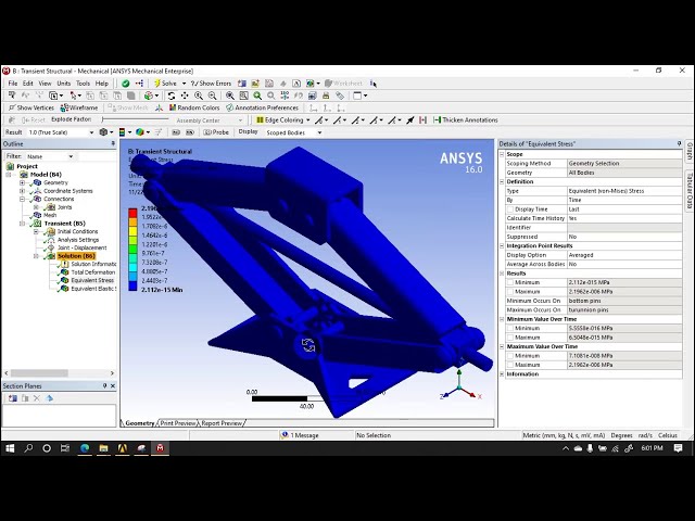 فیلم آموزشی: تحلیل ساختاری گذرا بر روی جک خودرو در میز کار Ansys با زیرنویس فارسی