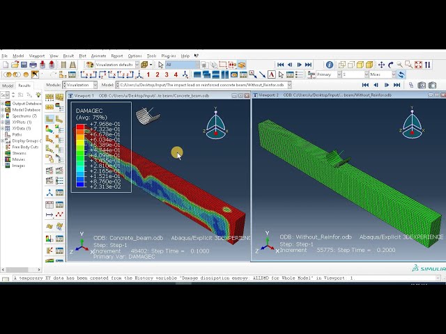 فیلم آموزشی: بار ضربه ای بر تیر بتنی #ارماتور و بدون آرماتور با استفاده از #ABAQUS قسمت 3 از 3 با زیرنویس فارسی